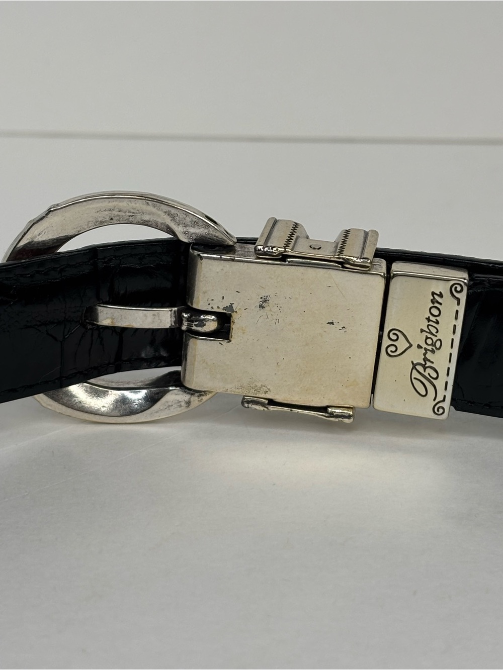 Vintage Brighton Reversible Croc-Embossed Leather Belt Brown Black B40155 30 / M - Picture 9 of 11